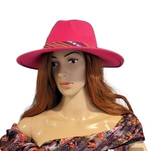 Peruvian hat/Andean hat/ handmade made by artisan/ Pink summer style